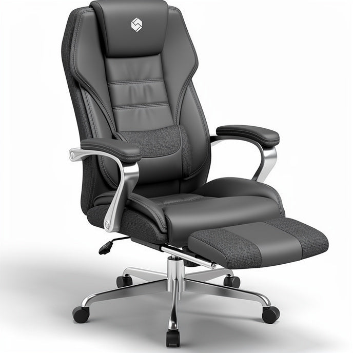 **Ergonomische Zwarte Bureaustoel met Verstelbare Armsteunen en Wielen**
